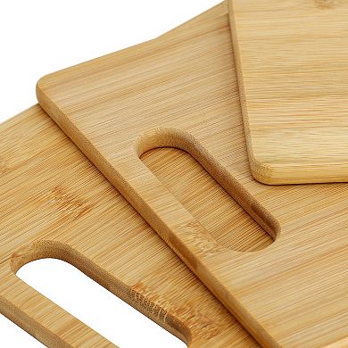 Elama 3 Piece 8 Inch, 11 Inch, and 13 Inch 100% Bamboo Wood Cutting Board Set