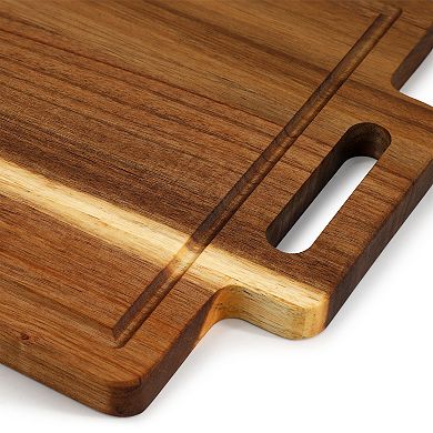 Elama 16.5 x 11 Inch Acacia Wood Rectangle Serving Board with Handle