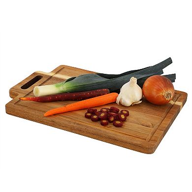 Elama 16.5 x 11 Inch Acacia Wood Rectangle Serving Board with Handle