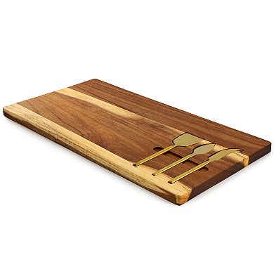 Elama 21 x 11 Inch Acacia Wood Cheese Board with 3 Piece Knife Set