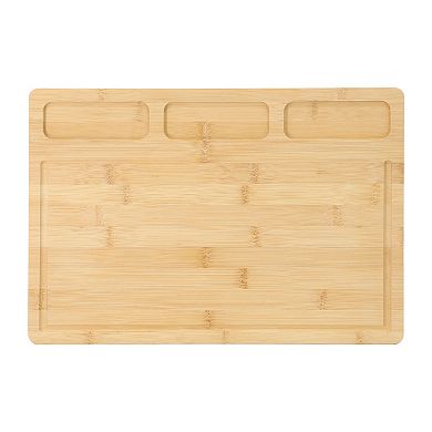 Elama 3 Piece 100% Bamboo Cutting, Prep and Serving Boards