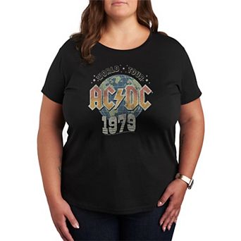 Plus Size ACDC World Tour 1979 Distressed Graphic Tee