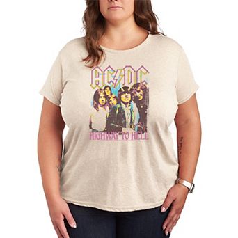 Plus Size ACDC Highway To Hell Painted Graphic Tee