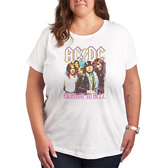 Plus Size ACDC Highway To Hell Painted Graphic Tee
