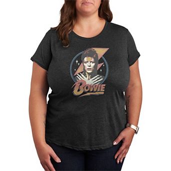 Plus Size David Bowie Distressed Graphic Tee
