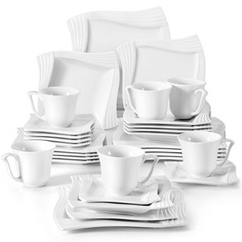 30 pc Dining Set, incl. Dinner, Dessert, Soup Plate, Coffee Cup and Saucer, for 6
