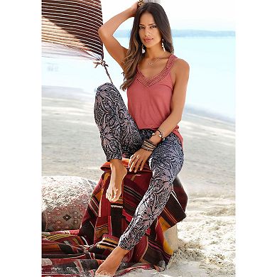 Lascana Women's Smocked Elastic Hem Pants