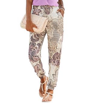 Lascana Women's Smocked Elastic Hem Pants