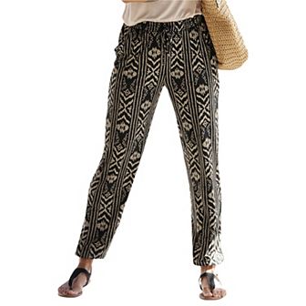 Lascana Women's Smocked Elastic Hem Pants