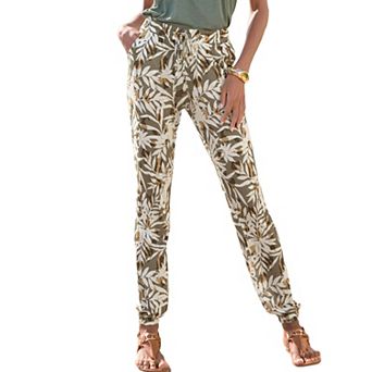 Lascana Women's Smocked Elastic Hem Pants