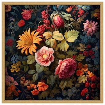 Vintage Floral 59 by Bilge Paksoylu Framed Canvas Wall Art Print