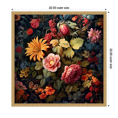 Vintage Floral 59 by Bilge Paksoylu Framed Canvas Wall Art Print