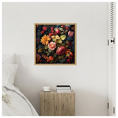 Vintage Floral 59 by Bilge Paksoylu Framed Canvas Wall Art Print