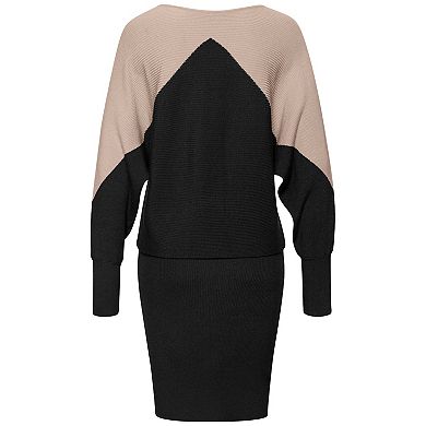 Lascana Women's Color Block Ribbed Knit Dress