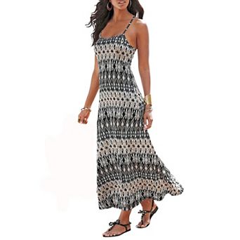 Lascana Women's Crossed Strap Maxi Dress