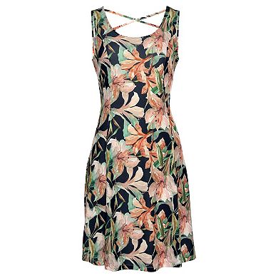 Lascana Women's Strappy Back Print Dress