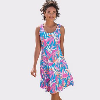 Lascana Women's Strappy Back Print Dress