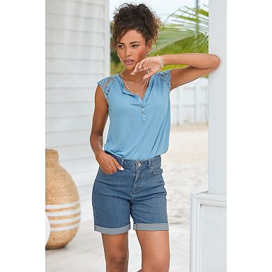 Lascana Women's Cuffed Denim Shorts