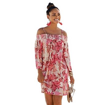 Lascana Women's Off The Shoulder Patterned Dress