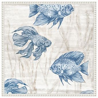 Dancing Currents by Lera Framed Canvas Wall Art Print