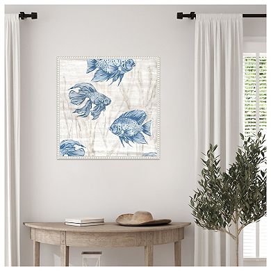 Dancing Currents by Lera Framed Canvas Wall Art Print