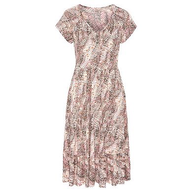 Lascana Women's V-Neck Flounce Dress