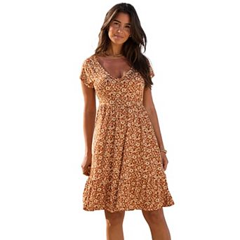 Lascana Women's V-Neck Flounce Dress