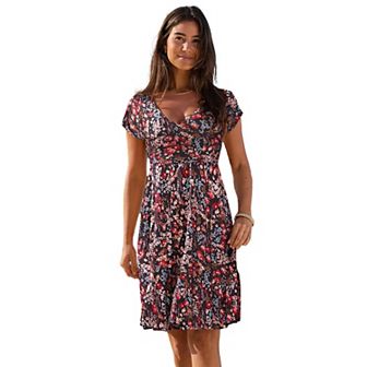 Lascana Women's V-Neck Flounce Dress
