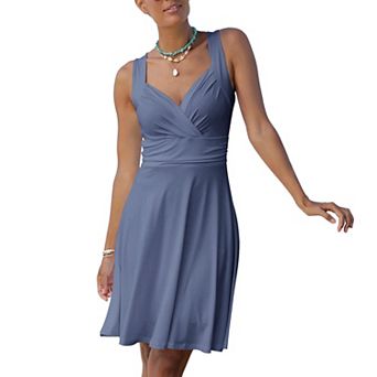Lascana Women's Sleeveless Wrap Look Dress