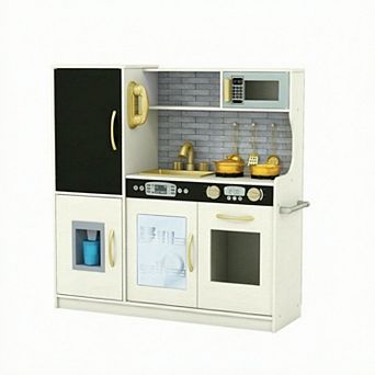 Costway Kid’s Pretend Play Kitchen Toddler Kitchen Playset with Blackboard