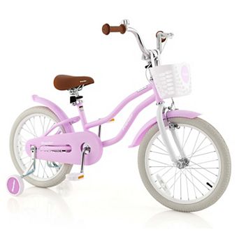 Costway 18'' Kids Bike Toddler Bicycle with Training Wheel Kickstand for 4-8 Years Old