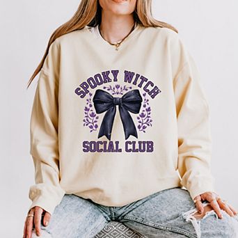 Coquette Spooky Witch Social Club - Women's Lightweight Garment Dyed Sweatshirt