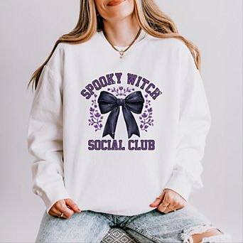 Coquette Spooky Witch Social Club - Women's Lightweight Garment Dyed Sweatshirt