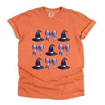 Coquette Witch Hat Collage - Women's Garment Dyed Graphic T-Shirt