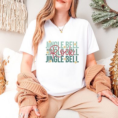 Jingle Bell Rock Stacked Stars - Womens Short Sleeve Tee