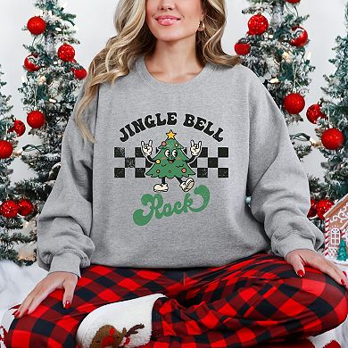 Jingle Bell Rock Checkered Tree - Womens Sweatshirt