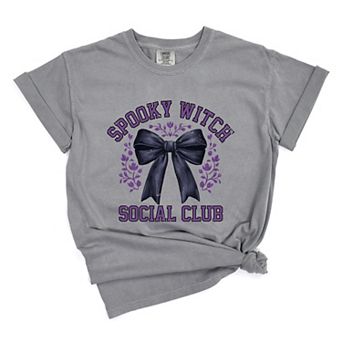 Coquette Spooky Witch Social Club - Women's Garment Dyed Graphic T-Shirt