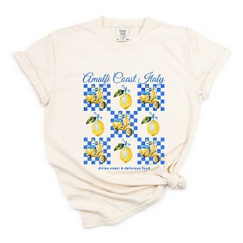 Amalfi Coast Italy Lemons - Women's Garment Dyed Graphic T-Shirt