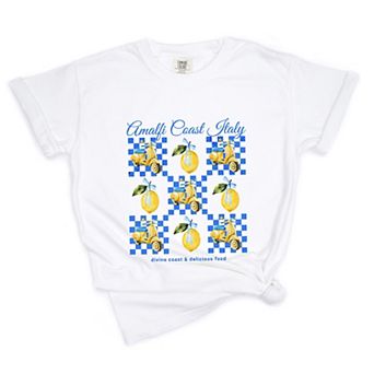 Amalfi Coast Italy Lemons - Women's Garment Dyed Graphic T-Shirt