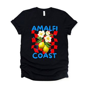 Amalfi Coast Red Checkerboard - Women's Short Sleeve Graphic T-Shirt