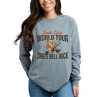 Jingle Bell Rock World Tour - Womens Garment Dyed Long Sleeve