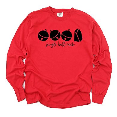 Jingle Bell Rock Icons - Womens Garment Dyed Long Sleeve