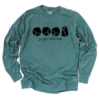 Jingle Bell Rock Icons - Womens Garment Dyed Long Sleeve
