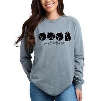 Jingle Bell Rock Icons - Womens Garment Dyed Long Sleeve