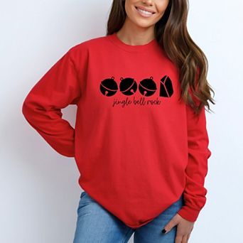 Jingle Bell Rock Icons - Womens Garment Dyed Long Sleeve