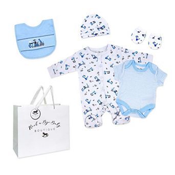 Baby Boys Zoo Train 5 pc Layette Gift Set