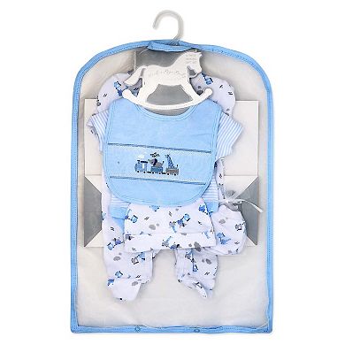 Baby Boys Zoo Train 5 Pc Layette Gift Set