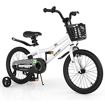 Costway 18'' Kid's Bike with Removable Training Wheels & Basket for 4-8 Years Old