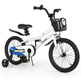 Costway 18'' Kid's Bike with Removable Training Wheels & Basket for 4-8 Years Old