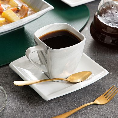 30-piece Porcelain Dinnerware Set for 6, incl. Dinner-, Dessert-, Soup Plate, Coffee Cup, Saucer